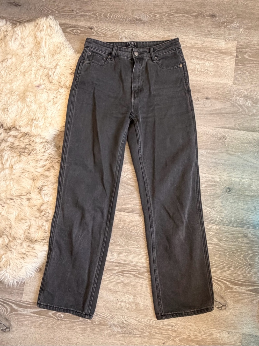 Twelve by Twelve Washed Black Boyfriend Jeans